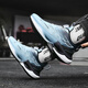 Caotu (CAOTU) men's shoes spring and summer breathable sports and casual men's trendy shoes men's mesh shock-absorbing running shoes men's thick-soled dad shoes men 9887 light blue [leather face style] 39 standard code