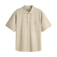 Mark Huafei [Cotton Pure Old Flower Flow Flow] Camisa de manga corta 25 Summer suelto de verano Desdecible Camiseta informal de manga corta de manga corta 701 caqui XL