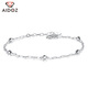 Aido Diamond pt950 platinum bracelet for women, round beads, cool style, fashionable, versatile platinum chain, adjustable, weight 2.0-2.2 grams + delivery certificate