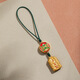 Seine Dynamik: Mobiltelefon Lanyard Hanging Accessoires, Messing-Mobiltelefonkette, Anti-Lost-Seilkurzanhänger, Sandgold-Körperschutz Friedensanhänger, USB-Schlüsselkette Multifunktional Hanging Ornament, Xiangyun-Stil Frieden Talisman [gellektes Seil]