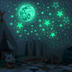Shantoulin Village 30 m leuchtend mond leuchtende Sterne kreative fluoreszierende Wandaufkleber Kinderzimmerdekoration Cartoon Streifer Himmel Aufkleber von (blaues Licht) 1 Mond + 1049 Stern Punkte
