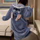 Shudu (SHUDU) Stilt cartoon couple internet celebrity style pajamas men and women autumn and winter coral velvet long nightgown for men plus velvet Stilt suit 2XL 175-190CM