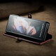 Helmseil Samsung Zfol3 Mobiltelefonhülle Volleinkleber Faltklammern Flip Leder Hülle Galaxie W22 Schutzhülle Fold3 Luxury Magnetic Card Slot Wallet Samsung Z Fold3 /W22 5G Noble Schwarz
