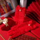 Bridal Gloves Short Wedding Dress Lace Korean Elegant Toast Suit Wedding Red Pearl Xiuhe Suit Black