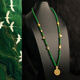 Dairuo country trendy jade round necklace long niche design retro spinach green sweater chain Hanfu cheongsam accessories