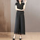 JYMMU Guangzhou Thirteen-Long Women's High-end Summer Two-Piece Set Women's 2024 New Style Temperament Slimming Belly Black 1416# 2XL 116-130Jin[Jin equals 0.5 kg]
