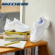 Skechers Women's Shoes Spring New Dad Shoes Estudiantes Versátiles 2024 Nuevos zapatos blancos informales de suela gruesa Blanco/plata 11979-WSL 35