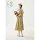 Zihan (ZIHAN) Zihan Forest Suit Women's Summer Literary Style Lapel Short-Sleeved Top A-Line Skirt Two-piece Set Matcha Green XS