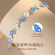 
GLTEN999 foot silver four-leaf clover bracelet women's bracelet bracelet birthday gift practical anniversary gift for girlfriend and wife Lucky four-leaf clover bracelet blue + gift box + certificate