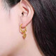 Pupan Lao Phoenix Gold Store Hong Kong Duty Free 9999 Gold Earrings Gold Leaf Earrings Versatile Slimming Earrings Gift Box + Certificate Lao Fengxiang's Same Style
