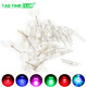 5MM LED lamp bead light emitting diode straw hat foggy white hair white emerald green blue yellow purple colorful slow flash 5MM foggy white hair red long legs (25 pcs)