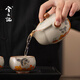 Xiyuanji Persimmon Cat Tea Set is a birthday gift for elders, ladies, best friends, friends and colleagues, wedding and retirement souvenirs. Persimmon Cat Gourd Ru Kiln Hand Grab 1 Pot and 2 Cups-Gift Box is a practical gift for retirement and opening gifts for colleagues.