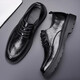 
Playboy leather shoes for men in 2025 spring new British style genuine leather business formal wear men's casual shoes black wedding groom shoes black [lace-up style] 9761 40
