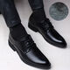 Zapatos de cuero amaoton zapatos formales para hombres zapatos de cordón británicos para hombres juveniles de moda versátiles versátiles sin deslizamiento transpirable Black Modelo actualizado + regalo de mantenimiento 42