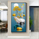 Xiao Lulin Light luxury entrance decoration painting New Chinese style entrance painting aisle corridor mural Nordic abstract elk hanging painting crystal porcelain painting 14088 Home and Fugui Crystal porcelain painting 90*180 cool black (customized size)