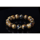 Chishe Fushun amber bracelets, amber mined amber, black amber, white flowers, dried white flowers, medicinal amber, round bead bracelets, amber 19MM