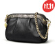 Gekazi brand celebrity dinner high-end cowhide clutch 2022 new model women's hand-clip soft cowhide mother's fashionable temperament handbag women's bag (W240A) black-small