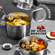 SUPOR 26cm steamer three-layer stainless steel double bottom 304 series all-steel pot body large capacity steamer SZ26E7