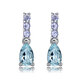 Musi Smart Water Drop Tanzanite Aquamarine Stud Earrings 925 Silver Women's Sapphire Blue Earrings Versatile Earrings