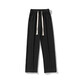 BAA AND BAA draped pants men's spring and summer trendy brand loose straight wide-leg pants 2025 new men's casual ice silk trousers black C138-OPX 2XL [Suggested 140-160Jin [Jin equals 0.5 kg]]