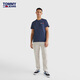 TOMMY JEANS summer men's retro simple color blocking pocket comfortable plain-patterned base fit short-sleeved T-shirt dark blue C87 S (recommended: 120-135Jin [Jin equals 0.5 kg])