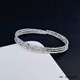 Jibaolou PT950 platinum bracelet, three-circle bouncy bead elastic platinum bracelet, face width 5.6-6mm, size 54, 13.18g