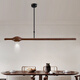 Cobre Heart Wood Rima de estilo central Protección de oculares Restaurante inteligente de una línea Candelier Spectrum COMPLES Lámpara de té de nuez negro Lámpara de mesa de comedor chino J9892 Long 90*10 cm Spectrum completo Dimmting Tresor