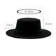 Orange Tart Retro British Style Black Ribbon Flat Top Hat Hepburn Gentleman Jazz Hat Flat Brim Woolen Wide Brim Men's and Women's Hat Flat Top Black One Size