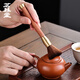 Mingqitang Brass Solid Wood Tea Ceremony Six Gentlemen Set Tea Clips Pot Pen Tea Fork Tea Spoon Tea Knife Tea Making Tools Tea Accessories Copper Wood Tea Clip (Ebony)
