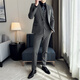 ROMON Custom Suit Men's Business Formal Wedding Dress Casual Slim 2024 Autumn New Suit Jacket Dark Gray Single Suit XL (Suitable for 125-140 Jin Jin equals 0.5 kg)