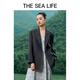 Die Sea Life Schashkragenanzug Jacke 2024 Frühlingstemperament mit vielseitigem XA15053 Alfalfa Grey M.