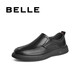 Belle Slip-On Casual Leather Shoes Men's Spring Cow Leather Cushioning Business Shoes A1010AM3 Black 42
