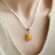 Luoyi 925 silver amber beeswax cat pendant necklace exquisite pendant new Chinese style random buckle pendant clavicle chain beeswax pendant + 925 silver necklace
