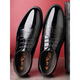 Kadile Crocodile Zapatos de cuero de marca de alta gama Estilo coreano Menores Casco de cuero casual británico Black Inner Highing Formal Wedding Men's Zapatos Hugares Hugares Hugar Ovejas Reales 9905-3+ Black Inner Highing 38
