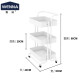 Stable kitchen storage rack floor-standing storage rack baby storage rack mobile trolley living room storage suitable for home bathroom sundries rack 3-layer WN-1883 white
