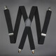 Allfond 3.5 Men's strap clipper suit West trousers Men's strap adult pants hanging trousers band of non -skid strap black base checkered diamond