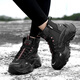 Yijiabao Schneestiefel für Frauen im Winter plus Samt warme Baumwollschuhe Marke Frauenschuhe Vielseitige Schuhe für Frauen 2025 neue Vater Schuhe erhöht 38 empfohlen, eine größere Größe zu nehmen