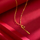 Fat Donglai quality 18K gold letter pendant gold 3D hard gold English D necklace 999 color fade connected D D word clavicle chain