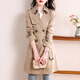Aoduo windbreaker jacket for women 2025 new women's small mid-length spring and autumn coat AT3212 khaki M
