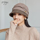 PTAH autumn and winter woolen felt hat for women, versatile warm small hat for outdoor travel, simple pile hat, camel color, one size fits all, adjustable