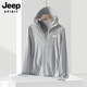 Zailu jacket men's sun protection clothing men's breathable summer ice silk fishing sun protection clothing anti-UV thin men's 9109A men's light silver gray M M