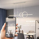 Chu Impression Restaurant Light Chandelier Light Luxury Lamp Modern Simple Dining Room Dining Table Bar Taipei European Minimalist Long Strip Creative Design Sense ZY687-1000 Smart Voice (Black)-R97