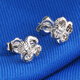 Qianying Jewelry Platinum Earrings pt950 Women's Platinum Earrings Earrings Earrings with Gold Plugs Lucky Four-Leaf Clover Hollow Heart Heart Shape Simple and Fashionable Young People Give Their Girlfriends Gifts Platinum pt950 General Goods