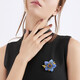 Marco Bizzarri birthday gift, blue flower brooch, high-end female blue flower anti-exposure brooch, exquisite and elegant ladies corsage, Valentine's Day gift for wife, Mother's Day gift for mom
