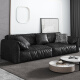 Mubi sofa living room Italian simple modern no-wash technology fabric elephant ear sofa combination 2.8m sofa combination + coffee table TV cabinet + dining table technology velvet + latex cushion [15% customer choice]