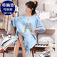 Nightgown with breast pad for women for summer cotton short sleeves plus fat plus size 200 Jin [Jin equals 0.5 kg] No wear bra to wear pajamas FY-6624 L-Breast pad (95-110 Jin [Jin equals 0.5 kg])