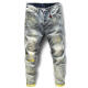 Zhidou Dou Jeans de color claro Nine Punta Slim Slim Feet Pants Pantalones de estilo Coreano Mendigo de moda Mendido Reped de Flin Style 9767 30