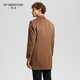 By Creations Cypress Wilderness Maillard Pure Wool Woolen Coat Medium-length Men's Fall and Winter Thickened Warm Business Woolen Coat Coffee M (46)