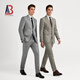 BAROMON British 100% wool suit men's light formal suit men's complete set men's business groom wedding light brown color 175B please note the size of the trousers