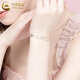 CHINA GOLD S925 silver four-leaf clover bracelet for women, light luxury lucky wish double-layer silver jewelry birthday gift for girlfriend and lover, today/next day delivery-four-leaf clover double-layer bracelet China gold gift box